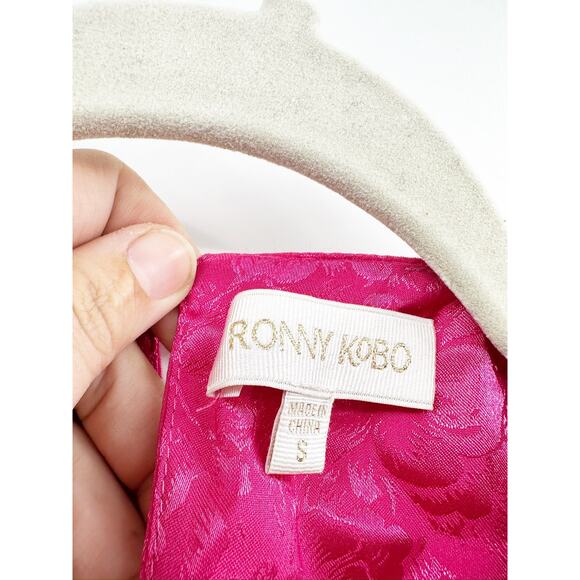 Ronny Kobo Kyle Pink Asymmetric Cutout Ruched Sleeveless Dress Size S - Picture 3 of 4